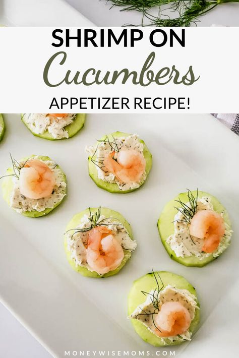 Cucumber Avocado Appetizers, Shrimp On Cucumber Slices, Shrimp Cocktail Bites, Cucumber And Shrimp Appetizers, Easy Cucumber Appetizers, Shrimp And Cucumber Bites, Shrimp Hourdourves, Shrimp Cucumber Appetizer, Shrimp Ideas Appetizers