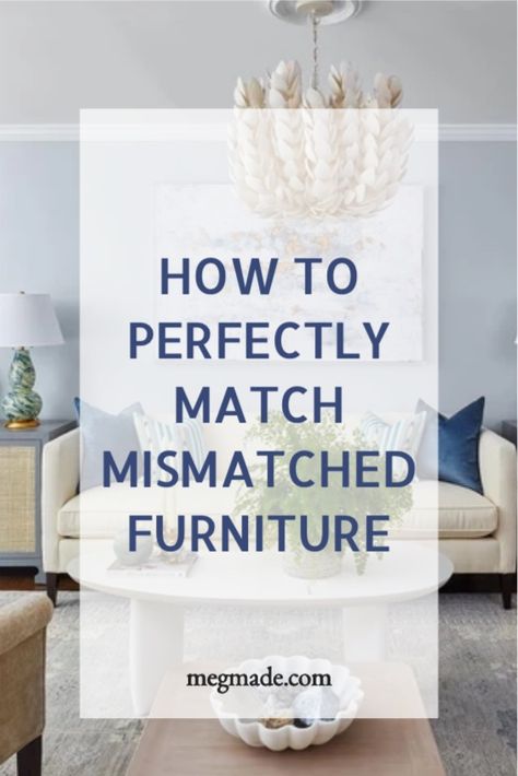 ✨How To Perfectly Match Your Mismatched Furniture✨ I get asked all the time how I create a cohesive look with mismatched furniture. ​​Click the link to read my blog on how I do it! ​In my opinion, homes look much more curated and collected when using mismatched furniture - plus it's way more fun to create. We did this couch for @crystalblackshaw! This is a perfect example of matching otherwise mismatched furniture to really pull off a gorgeous overall look! Mixed Matched Couches, Mismatched Chairs Sitting Area, Mix Matched Sofas In Living Room, Miss Matched Furniture Living Room, Mix And Match Chairs Living Room, Mixed Chairs In Living Room, Mismatching Furniture Living Room, Mismatch Chairs In Living Room, Mismatched Couch And Loveseat