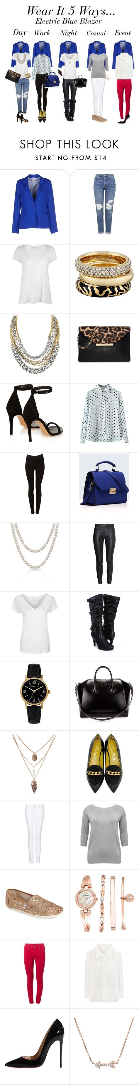 "Electric Blue Blazer...Wear It 5 Ways" by misschandelier ❤ liked on Polyvore featuring Maison Espin, Topshop, American Vintage, Michael Kors, Dyrberg/Kern, MICHAEL Michael Kors, Isabel Marant, Cheap Monday, Relaxfeel and Bling Jewelry Blazer Outfits For Women Classy, Dyt Type 4 Clothes, 2015 Outfits, Outfits 2016, Cheap Monday, Stylish Work Outfits, Spring Outfits Women, Dress For Success, Blazer Outfits