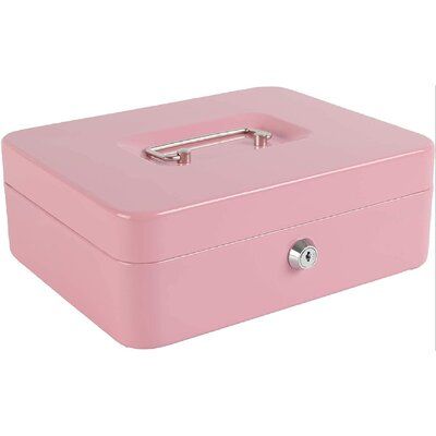 Makes for great coin organization along with a compartment under the tray for storing cash and checks. Size: 3.54" H x 9.84" W x 7.87" D, Color: Pink | long_ye_da Cash Tray in Pink, Size 3.54 H x 9.84 W x 7.87 D in | Wayfair Coin Organizer, Cash Box, Money Box, Home Office Furniture, Office Furniture, Office Desk, Home Office, Checks, Coin