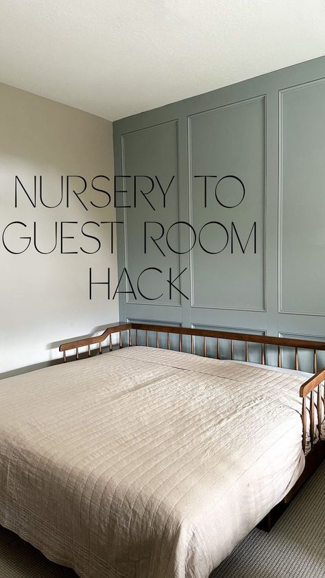 Christine Gummersall - DIY & Home on Instagram: “It’s not magic. Or is it?! Guests are coming to town today and since we had our 4th baby we “lost” our guest bedroom to be his nursery. Or…” Guest Bed In Nursery, Guest Bedroom And Nursery, Nursery Day Bed Ideas, Nursery In Guest Bedroom, Office To Nursery, Baby Room Guest Room Combo, Baby And Guest Room Combo, Baby Guest Room Combo, Guestroom Nursery Combo