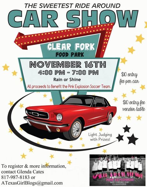 Clear Fork Food Park Car Show on Nov 16th, entries still available Car Show Flyer, Car Show Ideas, Events Flyer, Show Flyer, Template Design Ideas, Food Park, Classic Car Show, Signature Drinks Sign, Free Flyer Templates