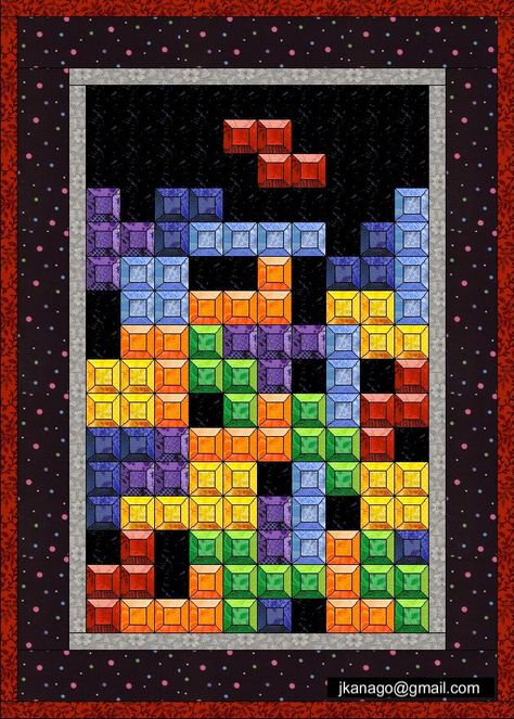 QuilterGeek: How to make a Tetris Quilt Tetris Quilt, Patchwork Inspiration, Geek Crafts, Childrens Quilts, Boy Quilts, Quilting Tips, Quilting Tutorials, Quilting Ideas, Quilt Tutorials