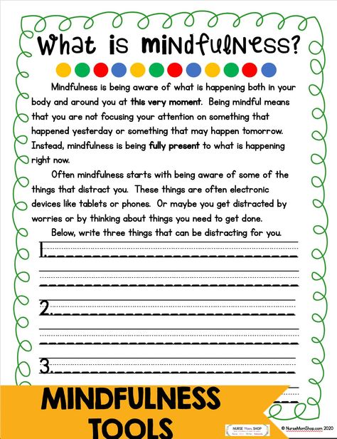 Mindfulness Worksheets, Mindful Activities For Kids, Kids Therapy, Mindful Activities, What Is Mindfulness, Social Emotional Activities, Counseling Lessons, School Social Work, Therapeutic Activities