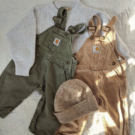 The quality of authentic Carhartt made better with age.  Classic bibs, thick work jackets, and baby overalls in perfectly faded neutral shades👌 Toddler Carhartt Overalls Outfit, Carhartt Toddler Boy Outfit, Baby Boy Carhartt Overalls Outfit, Boys Carhartt Outfit, Baby Carhartt Outfit, Baby Boy Carhartt Outfits, Carhartt Baby Outfits, Newborn Boy Outfits Summer, Baby Carhartt