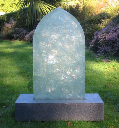 Cast Glass — Lundgren Monuments Diy Headstone, Monument Ideas, Grave Monuments, Granite Memorial, Grave Headstones, Memorial Benches, Cemetery Decorations, Grave Decorations, Cast Glass