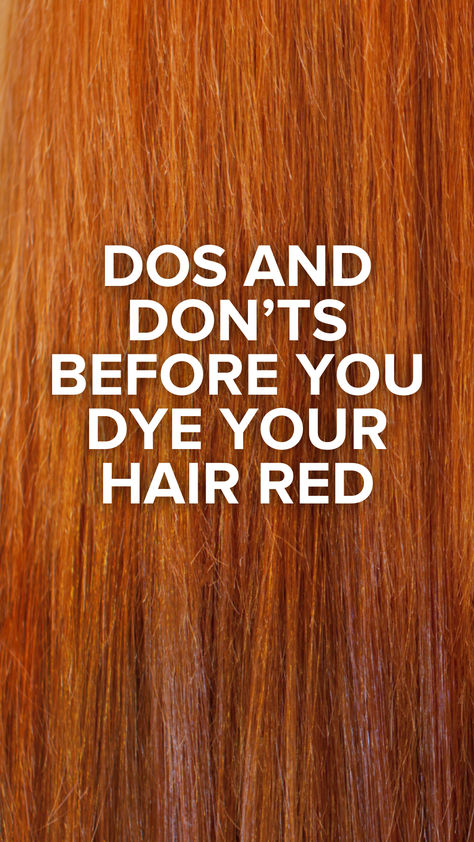 We’re excited to have you. Before you fully commit, here are some dos and don’ts you will want to know. Diy Red Hair Dye, Red Hair Maintenance Tips, Red Hair Maintenance, How To Style Red Hair, What Colour Should I Dye My Hair, How To Maintain Red Hair Color, Red Hair At Home, Dye Hair Red, Best Red Hair Dye