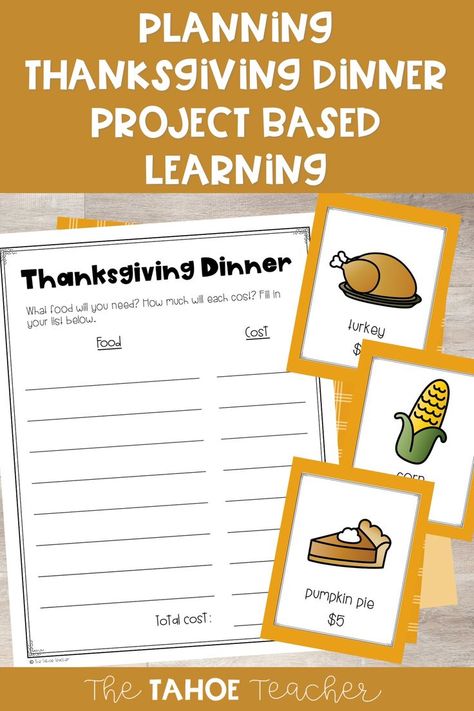 Looking for a fun project based learning experiences for November? This Thanksgiving Dinner unit has everything your students need to plan the perfect Thanksgiving dinner in your first grade or 2nd grade classroom today. Students write invitations, map out the seating chart, calculate the cost of dinner, and more! Your 1st grade and second grade students are going to love planning their Thanksgiving dinner! Perfect Thanksgiving Dinner, Planning Thanksgiving, First Grade Projects, Student Plan, Social Studies Resources, Perfect Thanksgiving, 2nd Grade Classroom, Student Created, Project Based Learning