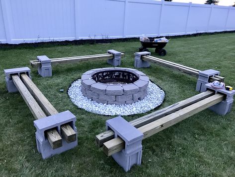 Backyard Hang Out Area, Black Fire Pit Ideas Backyard, Cheap Fire Pit Seating, Transform Backyard For Party, How To Make Shade In Backyard, Square Fire Pit Area, Fireplace Outdoor Ideas, Diy Privacy Screen, Wood Aesthetic