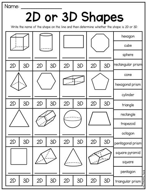 Second Grade 2D and 3D Shapes Worksheets | Shapes worksheets, 3d shapes worksheets, 2d and 3d shapes 2d Shapes And 3d Shapes, Grade 2 Shapes Worksheets, 2d Shapes Worksheet 2nd Grade, 2 D Shapes Worksheets, 2d Shapes Worksheets For Grade 1, Shapes Worksheet For Grade 2, 3 D Shapes Worksheets, Solid Shapes Worksheet, 2d And 3d Shapes Worksheet