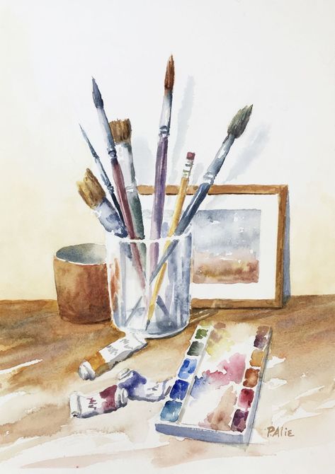 Small works, demos and sketches - small paintings and class demonstrations for watercolor lessons — paul alie watercolor studio Art Tools Illustration, Small Watercolor Paintings, Watercolor Studio, Still Life Landscape, Watercolor Autumn Leaves, Ocean Drawing, Small Watercolor, Watercolor City, Paint Brush Art