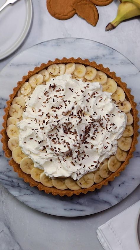 Banoffee Pie Recipe, Banoffee Pie, God Mat, Food Videos Desserts, Cooking Recipes Desserts, Pavlova, Yummy Food Dessert, Pie Recipes, Diy Food Recipes