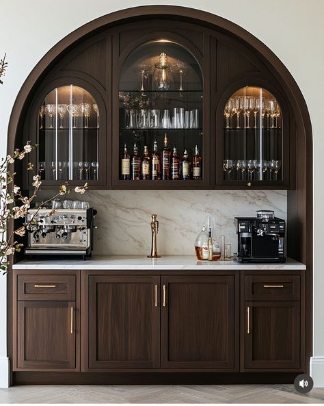 Home Bar Rooms, Coffee Nook, Built In Bar, Home Bar Designs, Bar Room, Kitchen Inspiration Design, Golden Girl, A Bar, House Inspo