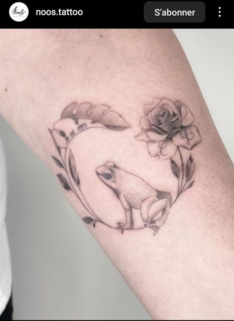 Frog Holding A Flower Tattoo, Frog Memorial Tattoo, Dainty Frog Tattoo, Fine Line Frog Tattoo, Frog Tattoo, Water Tattoo, Frog Tattoos, Memorial Tattoo, Line Art Tattoos