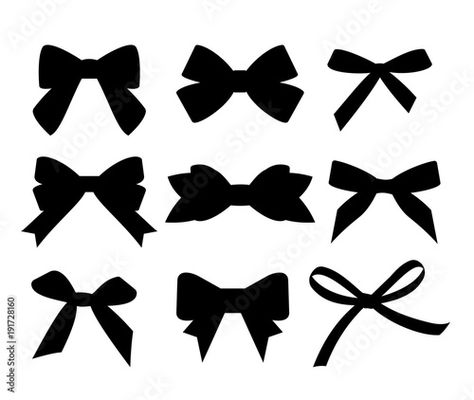 Bow Drawing, Silhouette Gifts, Bow Vector, Bow Tattoo, Ink Blot, Black Silhouette, Gift Bows, Website Layout, Photo Illustration