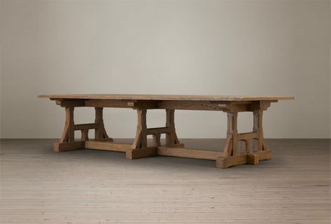 Restoration Hardware Circa 1900 Craftsman Rectangular Dining Table Restoration Hardware Table Dining, Long Narrow Table, Restoration Hardware Table, French Dining Tables, Table Design Ideas, Narrow Table, Refectory Table, Woodwork Ideas, Ultimate Kitchen