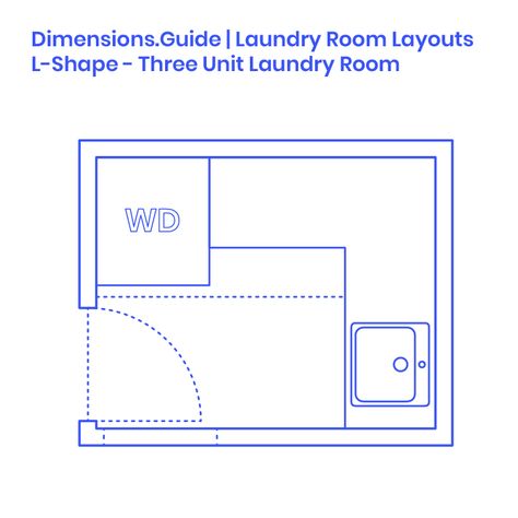 L-Shape Three Unit Laundry Room Layout Dimensions & Drawings | Dimensions.Guide Small L Shaped Laundry Room Ideas, L Shaped Laundry Room Layout Small, Small L Shaped Laundry Room, Laundry Room L Shape, L Shaped Utility Room, L Shape Laundry Room Layout, L Shape Laundry, L Shaped Laundry Room Layout, L Shaped Laundry Room