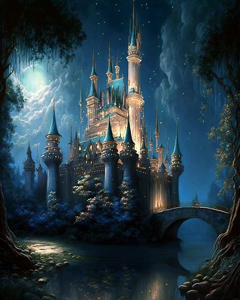 Enchanted Castle Aesthetic, Magical Castle Fantasy Fairytale, Enchanted House, Castle Fairytale, Enchanted Castle, Magic Land, Castle Aesthetic, Storybook Art, Magic Castle