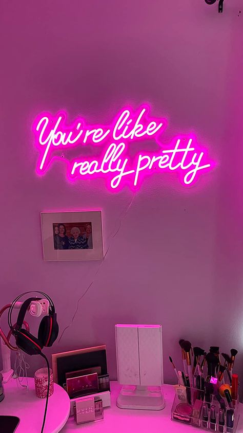 Make your salon a selfie hotspot with our 'You're Like Really Pretty' neon sign! ✨ #SalonStyle #NeonLights #SalonGoals You're Like Really Pretty, Neon Letters, Youre Like Really Pretty, Pi Phi, Dorm Room Inspiration, Bright Ideas, Salon Style, Room Signs, Neon Sign