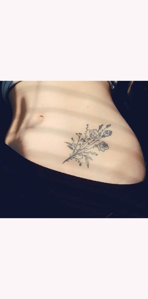 Mine ♡ small flower hip tattoo Flower Hip Tattoo, Flower Hip Tattoos, Hip Tattoo Small, Hip Tattoos Women, Dainty Tattoos, Tattoo Small, Hip Tattoo, Piercing Tattoo, Tattoo Inspo