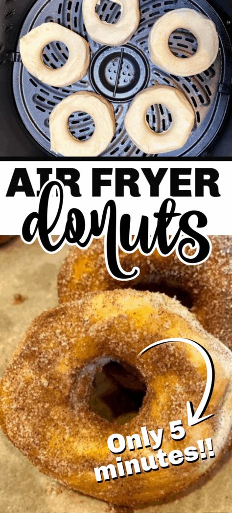 Biscuit In Air Fryer, Donuts From Biscuits Air Fryer, Air Fry Donuts From Biscuits, Air Fryer Donuts Biscuits, Donuts From Biscuits, Canned Biscuit Donuts, Air Fryer Doughnut Recipe, Air Fry Donuts, Air Fryer Donuts