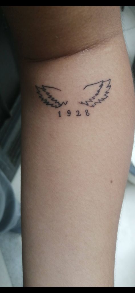 Angel, 1928, Granpa, Rest in Peace Tattoo Ideas Female Meaningful Grandparents, Grandpa Inspired Tattoo, Tattoos For Lost Grandfather, Grandfather Remembrance Tattoos, Grandpa Tatoos, Tattoos For Your Grandpa, Grandpa And Granddaughter Tattoos, Grandpa Tattoo In Memory Of Small, Granddad Tattoo