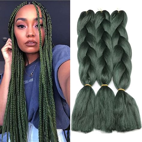 Dark Green Braids For Black Women, Dark Green Box Braids, Dark Green Braids, Green Braids For Black Women, Box Braids Green, Green Twists, Braids Color Ideas, Green Box Braids, Braids Green