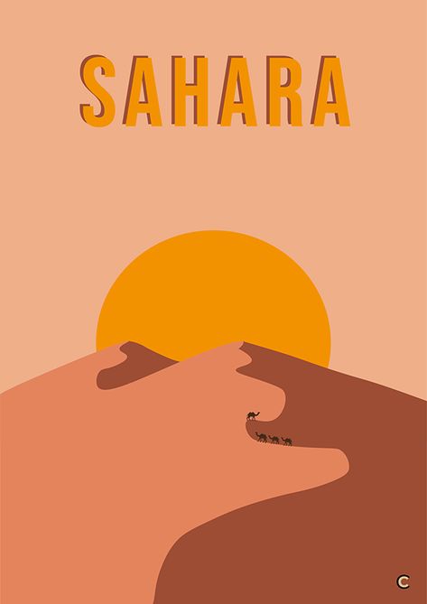 Planche de dessin design Sahara DESERT ILLUSTRATOR Sahara Desert Drawing, Sahara Desert Illustration, Desert Poster Design, Desert Graphic Design, Desert Drawing, Desert Illustration, Desert Poster, Desert Graphic, Vintage Desert