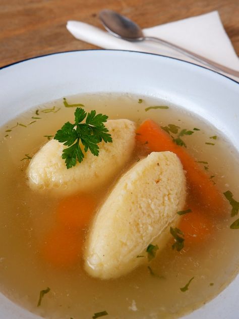 Chicken Soup with Semolina Dumplings — Slovenian Kitchen Hungarian Chicken Soup, Semolina Dumpling Soup, Serbian Soup Recipes, Slovenian Food Recipes, Georgian Food Recipes, Croatian Meals, Italian Dumplings, Semolina Dumplings, Soup Dumplings Recipe