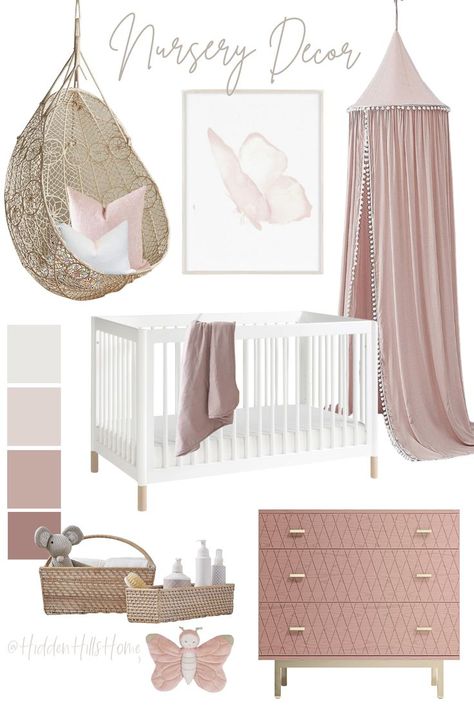 Blush nursery mood board, pink and beige baby girl nursery decor, Ideas for a nursery, Nursery decor, Baby girls room decor ideas Nursery Mood Board, Pink Baby Nursery, Girl Nursery Colors, Pink Baby Room, Beige Nursery, Girly Nursery, Nursery Room Furniture, Girl Nursery Themes