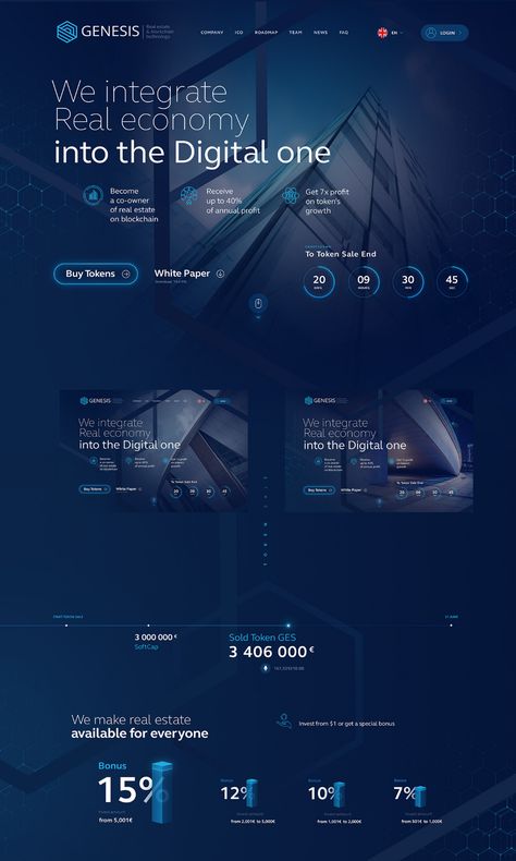 Genesis Token Sale on Behance Corporate Website Design, Login Screen, Design Sites, Web Design Websites, Ui Animation, Business Board, Business Website Design, Website Ideas, Web Ui Design