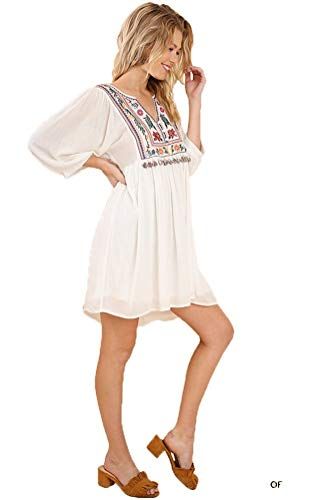 Umgee Women's Bohemian Tunic or Dress (L, Cream Tassel) Bohemian Tunics, Black Boho, Pink Ivory, Womens Tunics, Amazon Women, Online Shopping Stores, Tunic Dress, Boho Dress, Shoes Jewelry