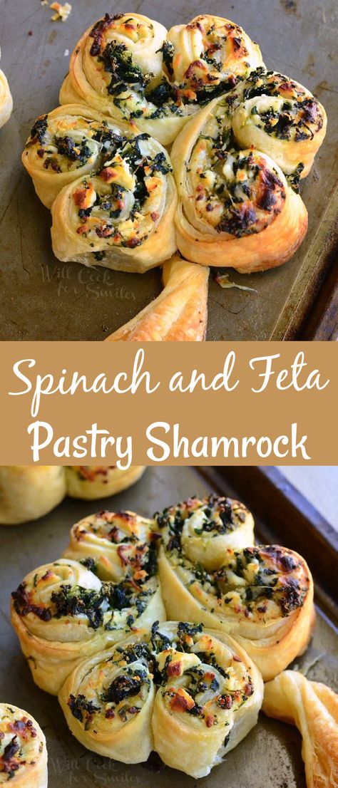 Spinach Feta Pinwheels, Feta Pastry, Feta Pinwheels, St Patrick's Day Appetizers, St Patricks Food, Using Puff Pastry, St Patrick Day Snacks, Spinach Puff, Greek Appetizers