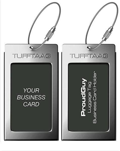 Amazon.com: Luggage Tags Business Card Holder TUFFTAAG Travel ID Bag Tag in Many Color Options: Clothing Business Card Stand, Suitcase Tags, Baggage Tags, Music Case, Luggage Straps, Business Card Holder, Creating A Business, Bag Tag, Business Card Holders