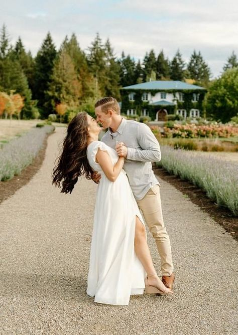 Monet Vineyards, Engagement Photos Elegant, White Engagement Dress, Engagement Photos Outfits Spring, Vineyard Engagement Photos, Ideas For Engagement Photos, Engament Photos, White Engagement Dresses, Spring Engagement Photos Outfits