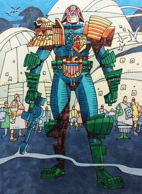 Judge Dredd By Mick McMahon Marvel Comics Superheroes, Superhero Comic, Comic Artist, Comic Books Art, Great Artists, Graphic Novel, Marvel Comics, Comic Art, Art Style