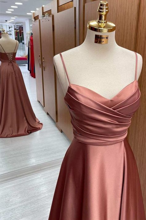 Spaghetti Strap Bridesmaids Dresses, Formal Prom Dresses Long, One Shoulder Prom Dress, Strapless Prom Dresses, Spaghetti Strap Prom Dress, Womens Prom Dresses, Prom Dresses Vintage, Satin Bridesmaid Dresses, A Line Prom Dresses