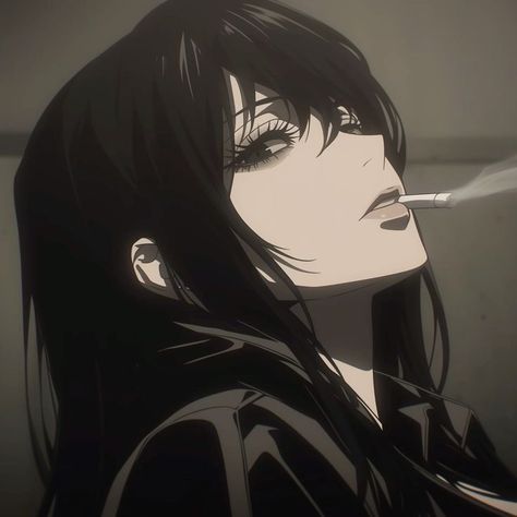 anime aesthetic Animes Pfp Aesthetic Girl, Girl Pfp Animes Manga, Ani̇me Gi̇rl Pfp Dark Hair, Black Haired Anime Pfp, Pfp Anime Girlboss, Goth Mommy Pfp, Manga Pfp Girl Icon, Girl Pfp Animes, Cartoon With Bangs