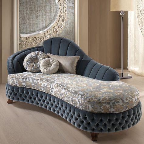 Sipario Blue Dormeuse Bedding Atelier | Artemest Classic Sofa Designs, Sofa Santai, Trendy Sofas, Latest Sofa Designs, Luxury Furniture Sofa, Luxury Sofa Design, Corner Sofa Design, Sofa Inspiration, Desain Furnitur Modern