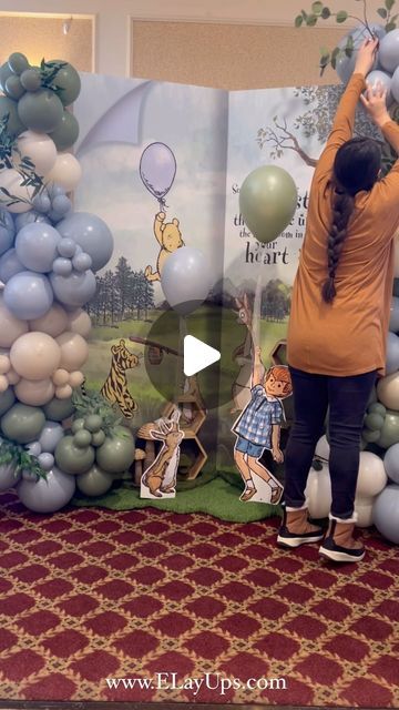 Chicago Balloons & Northwest Indiana Balloons on Instagram: "Winnie The Pooh Baby Shower #HammondBalloons #BalloonsInHammondIndiana #CreteBalloons #BalloonsInCreteIL #BalloonsInMunster #BalloonsInMunster #BalloonsInDyerIndiana #BalloonsInGrifith #NorthwestIndianaBalloons #NorthwestPartyRentals #BalloonsInNorthestIndiana #BalloonsInIndiana #OakForestBalloons #TinleyParkBalloons #Tutorial #BabyShowerBackdrop #WinnieThePoohBackdrop #EventToole #EventTips #EventIndustry #DIY #DIYMommy #BalloonTutorial #BalloonGarland #BirthdayBackdrop #WinnieThePoohTheme #DIYBackdrop #HowTo #BuildingABackdrop #ChicagoEventPlanner #ChicagoBalloone #NorthwestIndianaBalloons" Winnie The Pooh Garland Ideas, Winnie The Pooh Gift Wrapping Ideas, Diy Winnie The Pooh Backdrop, Winnie The Pooh Arch Backdrop, Winnie The Pooh Backdrop Ideas, Winnie The Pooh Boy Baby Shower Ideas, Winnie The Pooh Baby Shower Balloon Arch, Diy Winnie The Pooh Baby Shower Ideas, Winnie The Pooh Baby Shower Backdrop