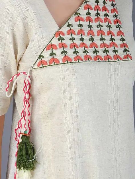 Top 50 Stylish and Trendy Kurti Neck Designs In 2023 Khadi Kurta, Trendy Kurti, Kurta Patterns, Embroidery Online, Designer Kurti Patterns, Kurti Patterns, Simple Kurti Designs, Neck Designs For Suits, Salwar Designs