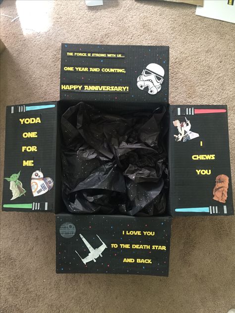 Boyfriend Care Package, Diy Crafts For Boyfriend, Boyfriend Valentines Day, Star Wars Valentines, Love You Boyfriend, Boyfriend Anniversary, Boyfriend Valentines, Anniversaire Diy, Star Wars Diy