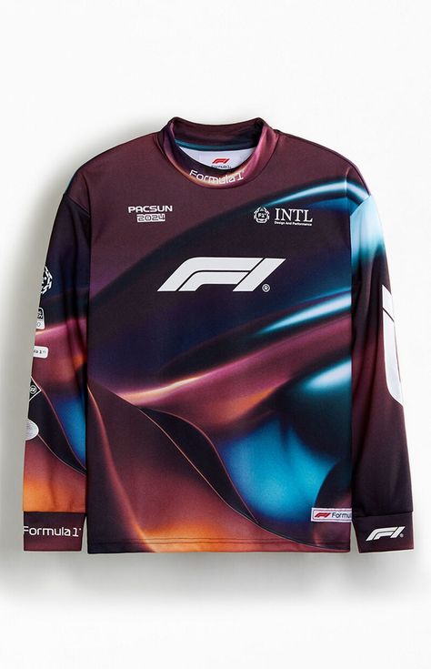 x PacSun Eco Apex Long Sleeve Jersey Sports Design Ideas, Sports Jersey Design, Streetwear Aesthetic, Gradient Design, Racing Shirts, Sports Uniforms, Custom Graphics, Sports Wear, Motor Racing