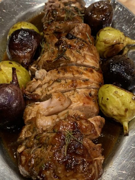 Fig Pork, Roasted Figs, Pork Entrees, Rosemary Sprigs, Fresh Figs, Stuffed Pork Tenderloin, Entree Recipes, Chopped Garlic, Fruit Plate