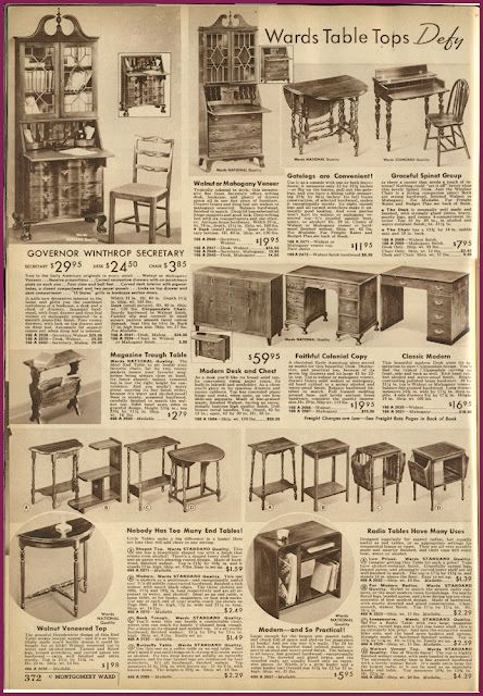 NewVintageLady: Catalog Sunday: 1930s Furniture edition 1930s Furniture, 1940s Furniture, 1920s Furniture, 1920 Home, Marcus Garvey, British Furniture, Brighton Beach, Montgomery Ward, Furniture Catalog