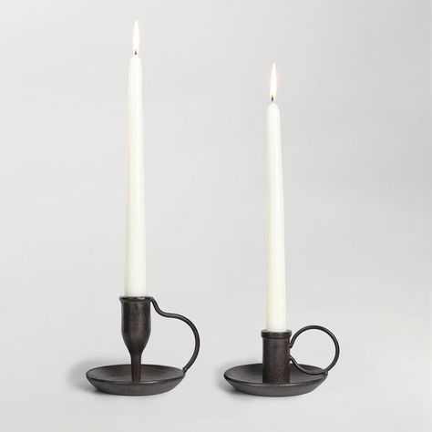 Amazon.com: Matte Black Iron Candle Holder with Handle 2 Pcs Taper Candle Sticks Holder Decor Farmhouse Candlestick Holders for Home Wedding Party Dinning Table Centerpiece : Home & Kitchen Amazon Candle Holders, Candle Stick Holders Decor, Farmhouse Candlesticks, Blacksmithing Tools, Black Iron Candle Holders, Candle Holder With Handle, Black Candlestick Holders, Metal Candle Stand, Black Candlesticks