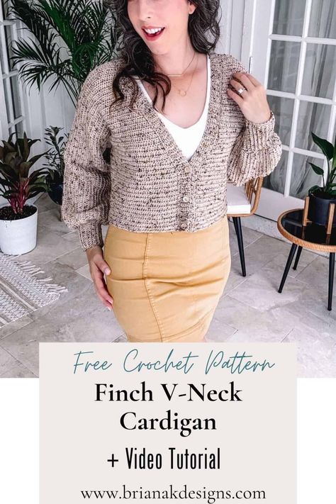 Fall in love with the simplicity and versatility of the V-Neck Crochet Cardigan Pattern. This one-piece construction features adjustable length and only two seams. Includes a video tutorial! Crochet Cardigan Pattern Free Women, V Neck Crochet, Crochet Mitts, Knitted Washcloth Patterns, Crochet Sweater Free, Crochet Cardigan Pattern Free, Simple Tank Tops, Crochet Sweater Pattern Free, Crochet Cardigan Pattern