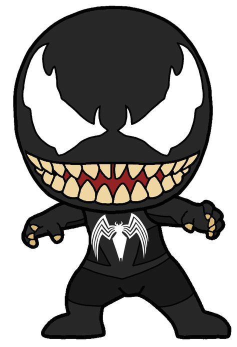 Avengers Cartoon Drawing, Venom Cartoon, Marvel Cartoon Drawings, Fête Spider Man, Venom Drawing, Chibi Spiderman, Topher Grace, Venom Marvel, Avengers Drawings