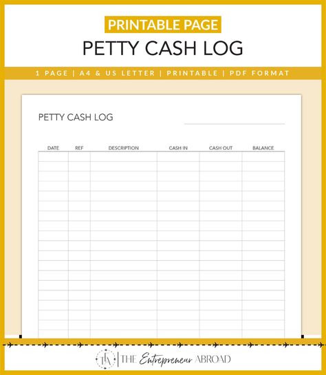 Petty Cash Log Bookkeeping Cash Flow Money Management | Etsy Accounts Payable Organization, Accounting Ledger, Learn Accounting, Bookkeeping Business, Accounts Payable, Accounts Receivable, Small Business Accounting, Business Planner, Letter I