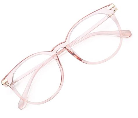 Cute Frame Glasses, Pink Blue Light Glasses, Aesthetic Blue Light Glasses, Eye Glasses For Women Trendy 2020, Cute Blue Light Glasses, Clear Pink Glasses, Glasses Amazon, Trend Glasses, Cute Glasses Frames